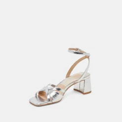 BLAKLY HEELS SILVER DISTRESSED LEATHER^Dolce Vita New