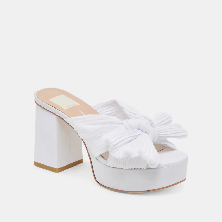 BLARE HEELS WHITE SATIN^Dolce Vita Discount