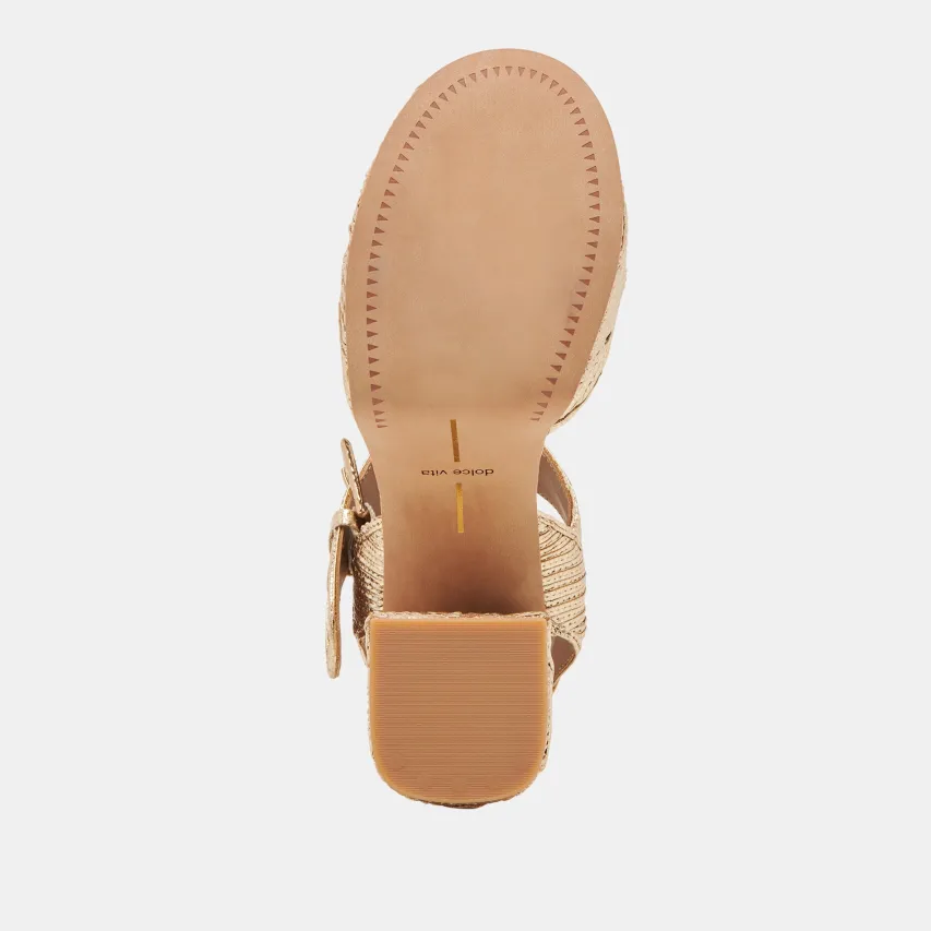 BOBBY DECO HEELS GOLD WOVEN STELLA^Dolce Vita Best