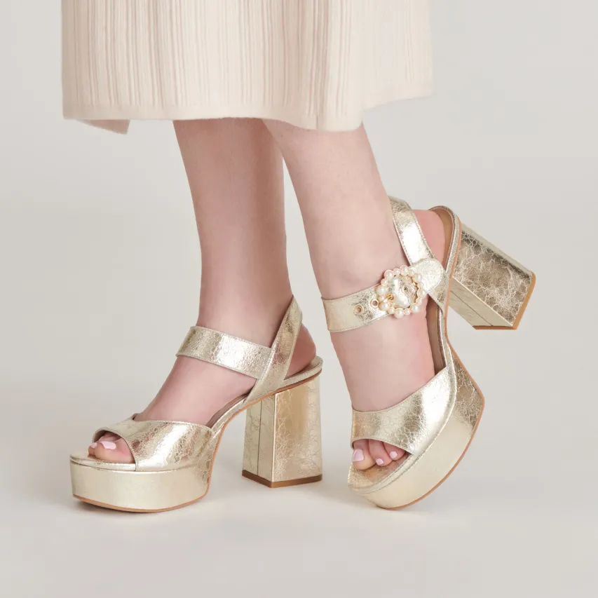 BOBBY PEARL HEELS VINTAGE GOLD PEARLS^Dolce Vita Clearance