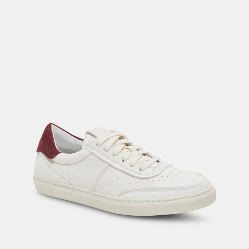 BODEN SNEAKERS WHITE MAROON LEATHER^Dolce Vita New