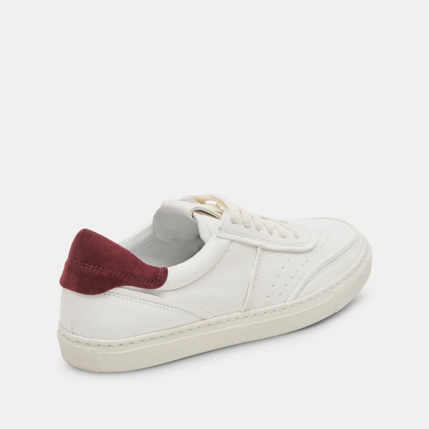 BODEN SNEAKERS WHITE MAROON LEATHER^Dolce Vita New