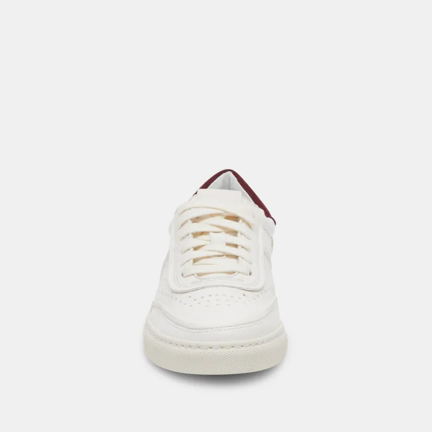 BODEN SNEAKERS WHITE MAROON LEATHER^Dolce Vita New