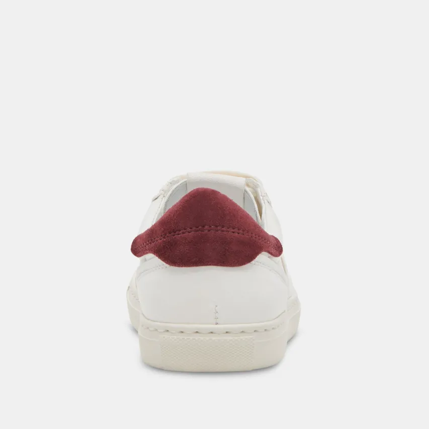 BODEN SNEAKERS WHITE MAROON LEATHER^Dolce Vita New