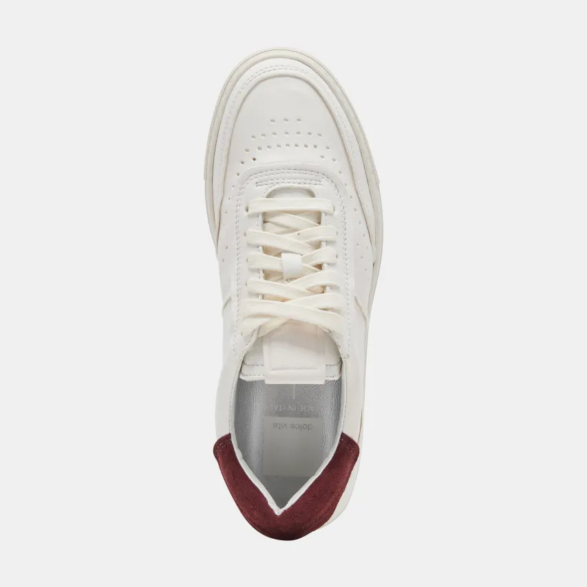 BODEN SNEAKERS WHITE MAROON LEATHER^Dolce Vita New