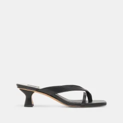 BREVEL HEELS ONYX LEATHER^Dolce Vita Online