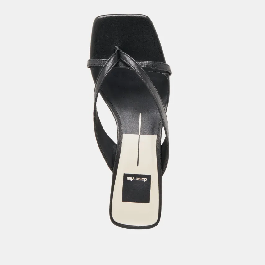BREVEL HEELS ONYX LEATHER^Dolce Vita Online