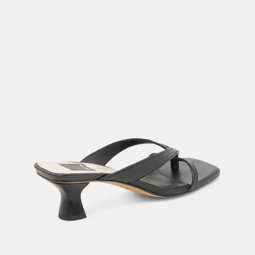 BREVEL HEELS ONYX LEATHER^Dolce Vita Online