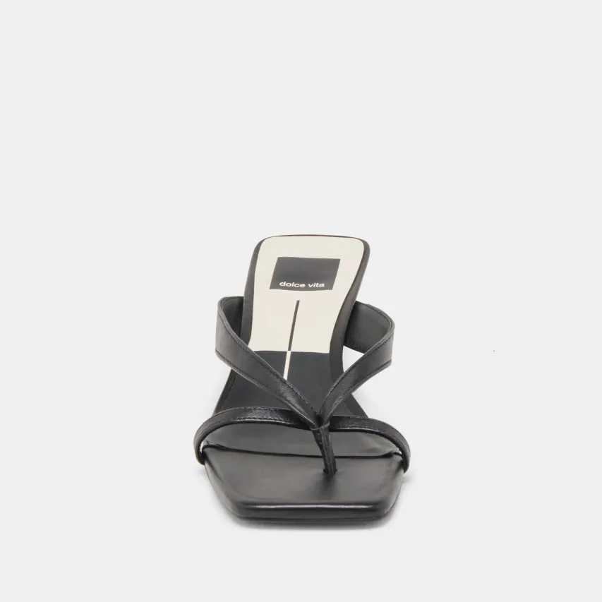 BREVEL HEELS ONYX LEATHER^Dolce Vita Online