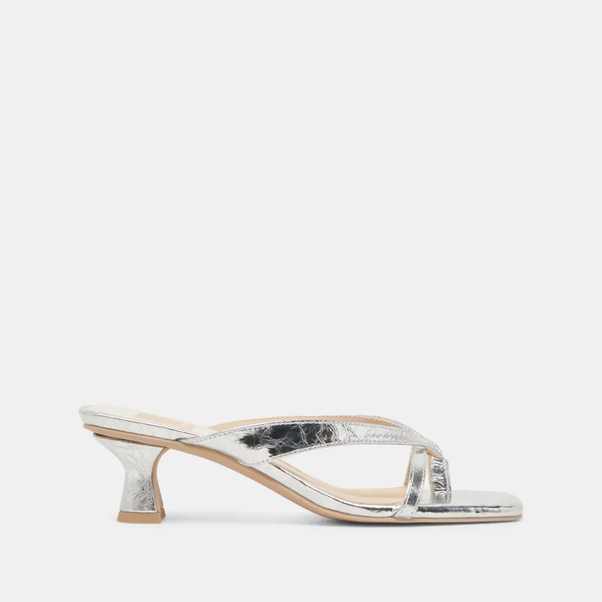 BREVEL HEELS SILVER DISTRESSED LEATHER^Dolce Vita Sale