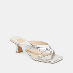 BREVEL HEELS SILVER DISTRESSED LEATHER^Dolce Vita Sale
