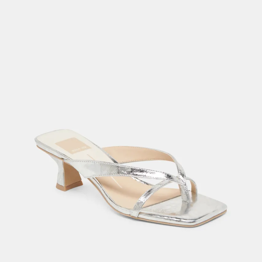 BREVEL HEELS SILVER DISTRESSED LEATHER^Dolce Vita Sale