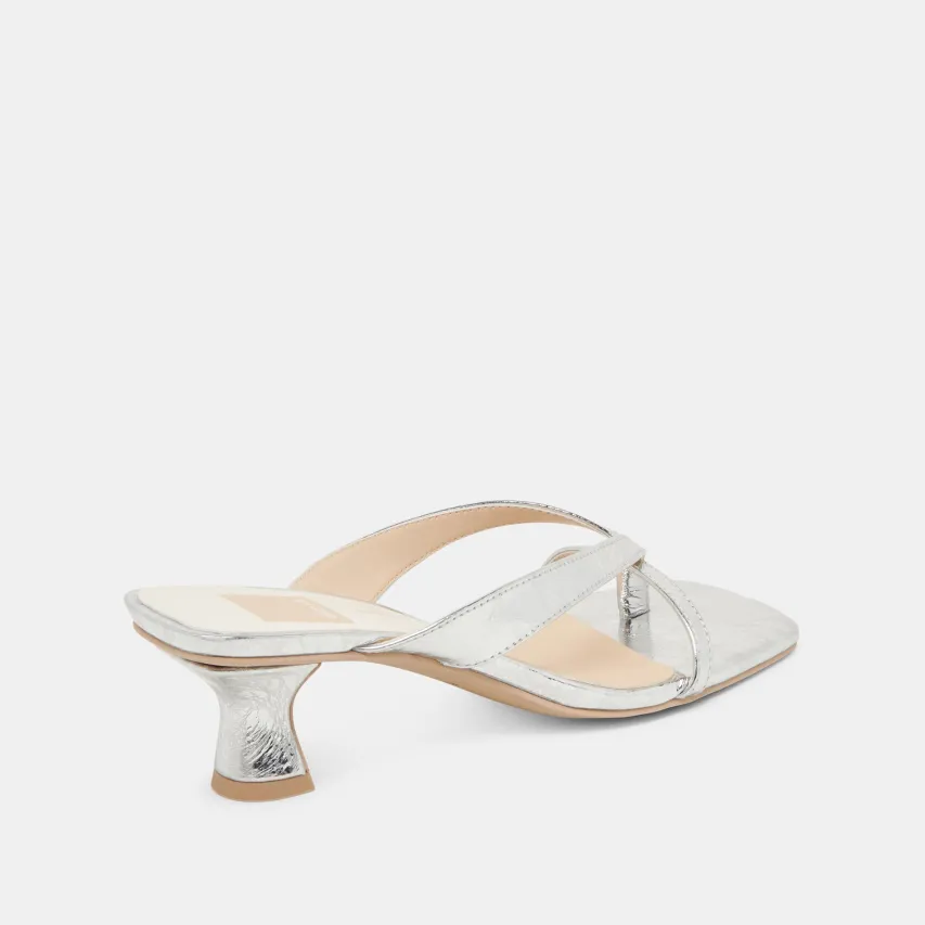 BREVEL HEELS SILVER DISTRESSED LEATHER^Dolce Vita Sale