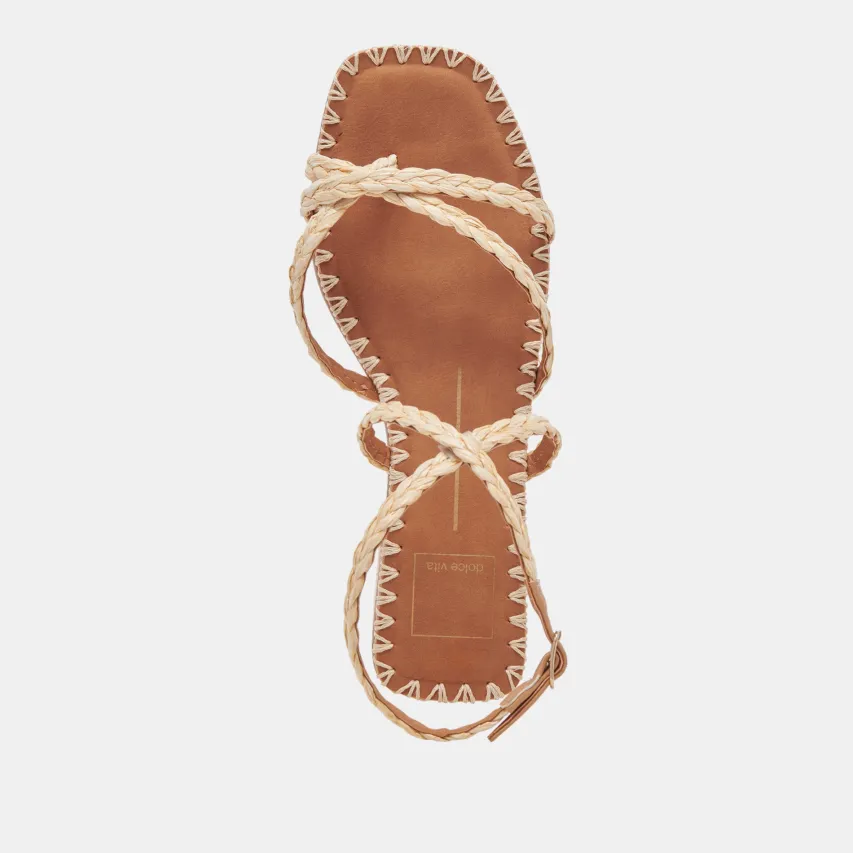 BRINN SANDALS LT NATURAL RAFFIA^Dolce Vita Clearance
