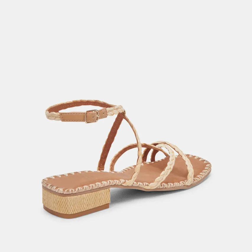 BRINN SANDALS LT NATURAL RAFFIA^Dolce Vita Clearance