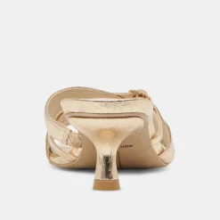 BRYANT HEELS GOLD DISTRESSED LEATHER^Dolce Vita Outlet