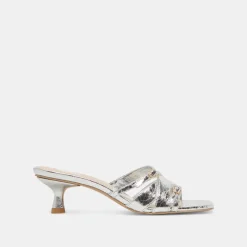 BRYANT HEELS SILVER DISTRESSED LEATHER^Dolce Vita Sale