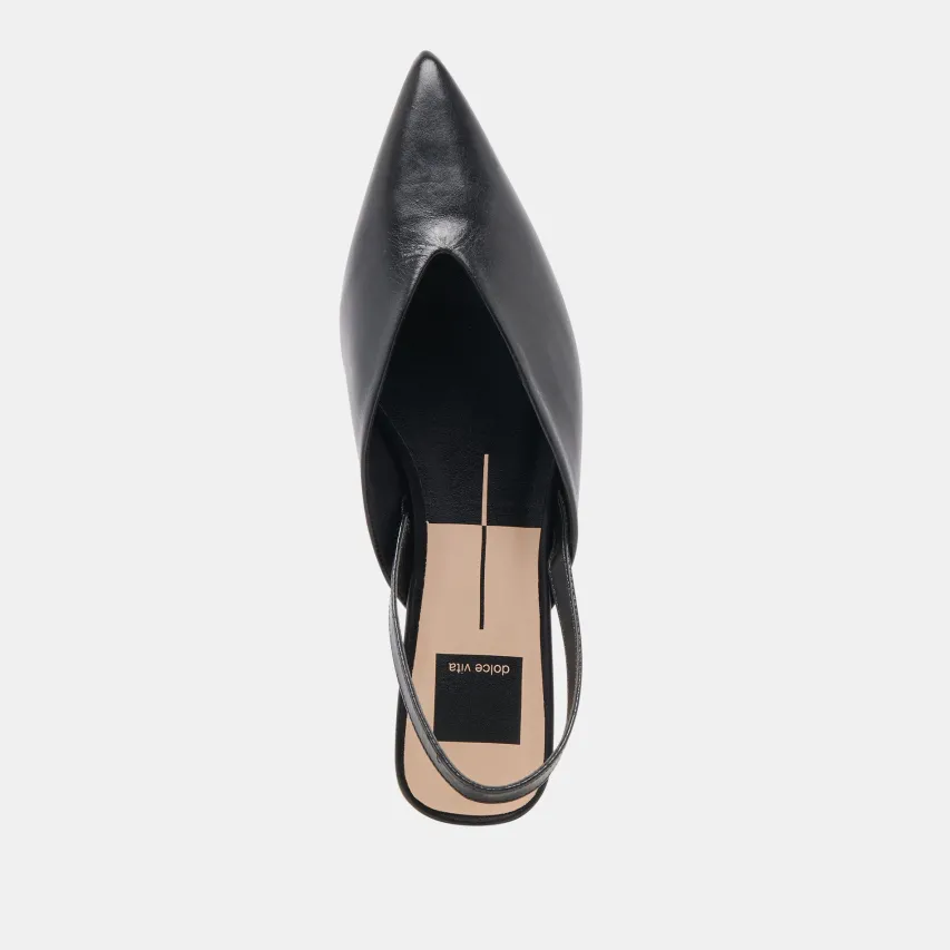 BYANCA FLATS BLACK LEATHER^Dolce Vita Best