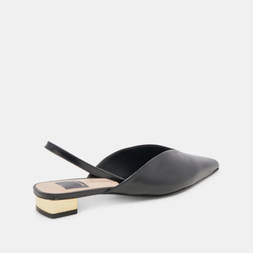 BYANCA FLATS BLACK LEATHER^Dolce Vita Best