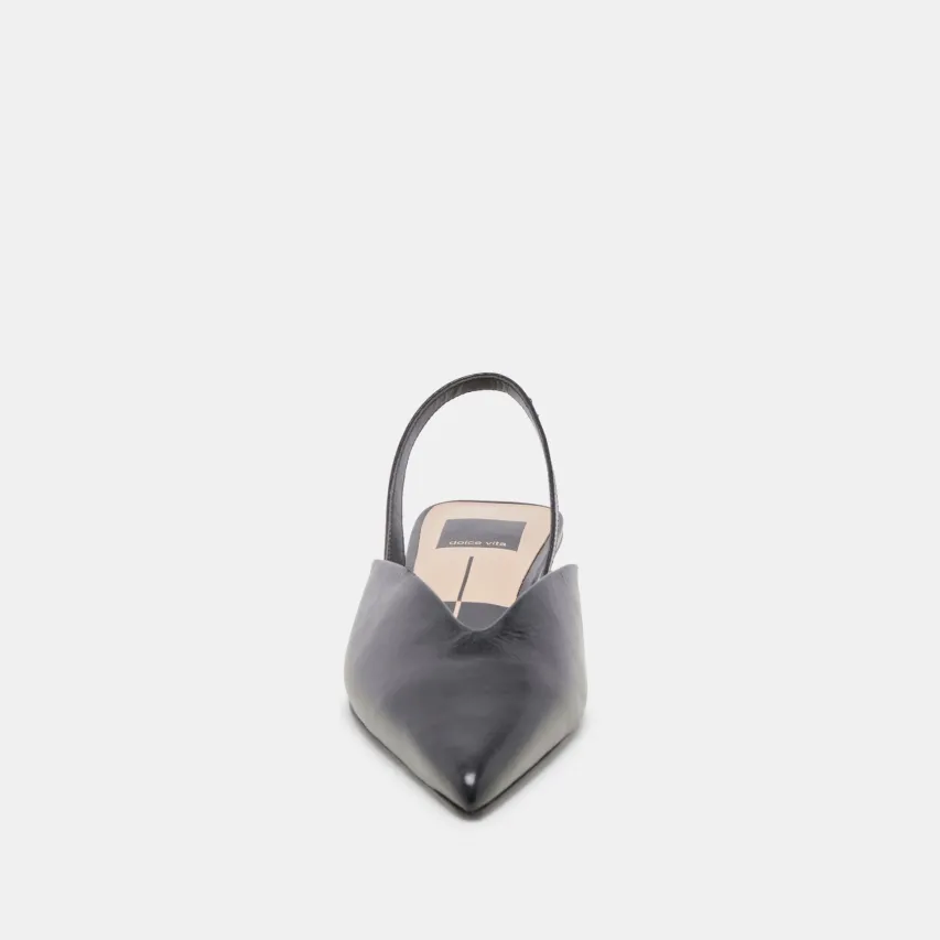 BYANCA FLATS BLACK LEATHER^Dolce Vita Best