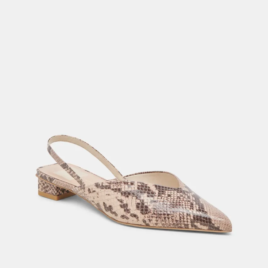 BYANCA FLATS SAND EMBOSSED LEATHER^Dolce Vita Outlet