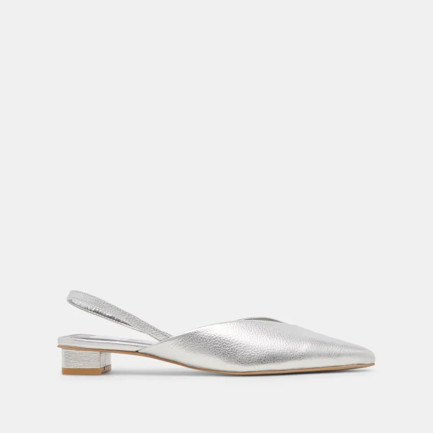 BYANCA FLATS SILVER DISTRESSED LEATHER^Dolce Vita Clearance