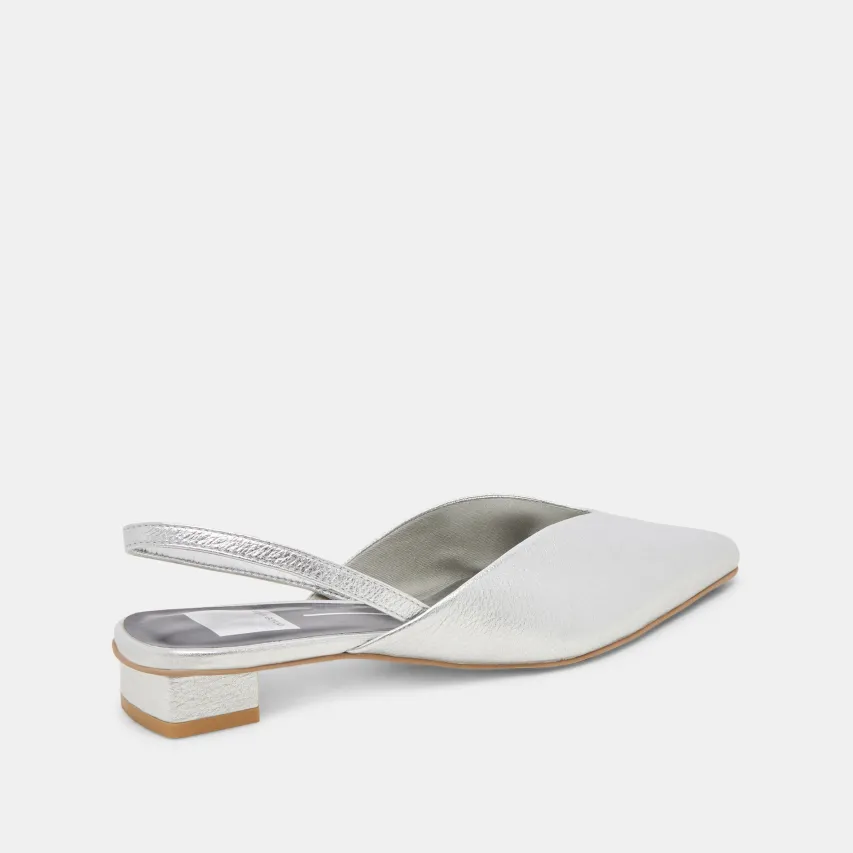 BYANCA FLATS SILVER DISTRESSED LEATHER^Dolce Vita Clearance