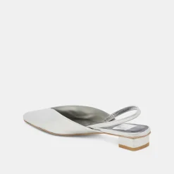 BYANCA FLATS SILVER DISTRESSED LEATHER^Dolce Vita Clearance