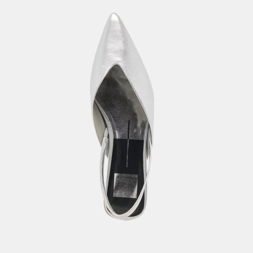 BYANCA FLATS SILVER DISTRESSED LEATHER^Dolce Vita Clearance