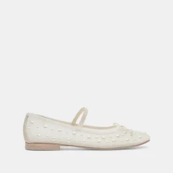 CADEL PEARL BALLET FLATS IVORY MESH^Dolce Vita Best