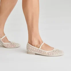 CADEL PEARL BALLET FLATS IVORY MESH^Dolce Vita Best