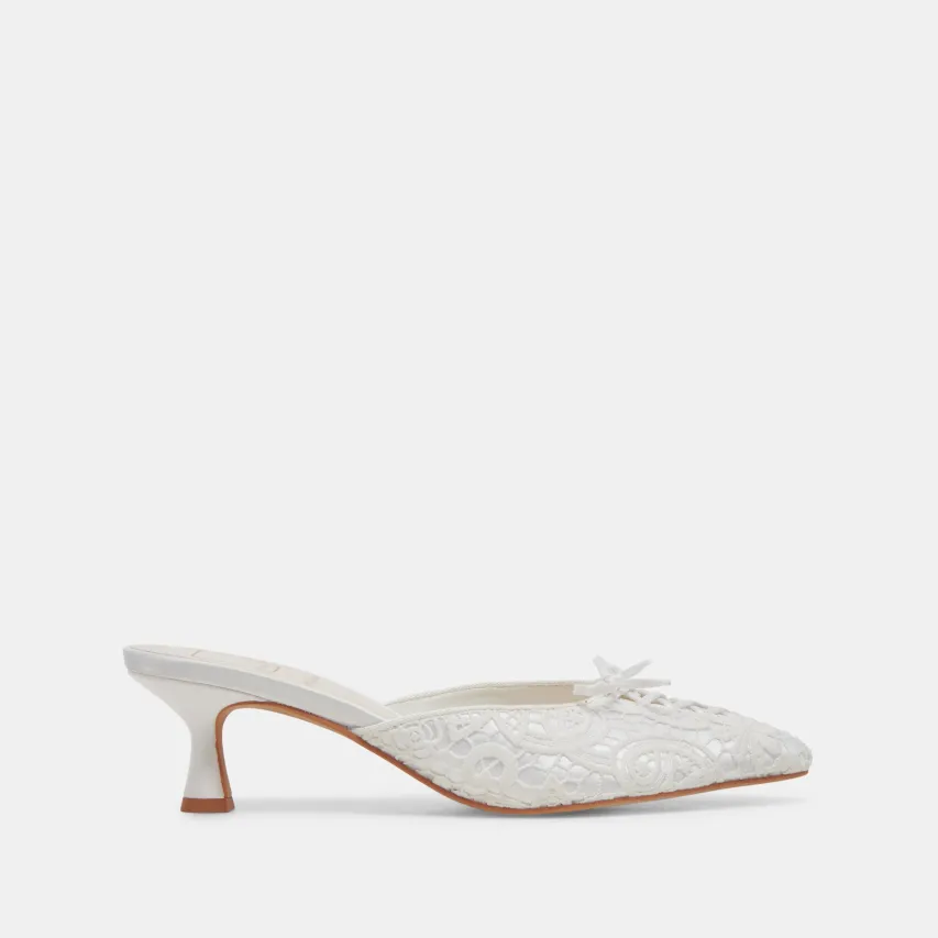 CAMILE HEELS WHITE FLORAL EYELET^Dolce Vita Outlet