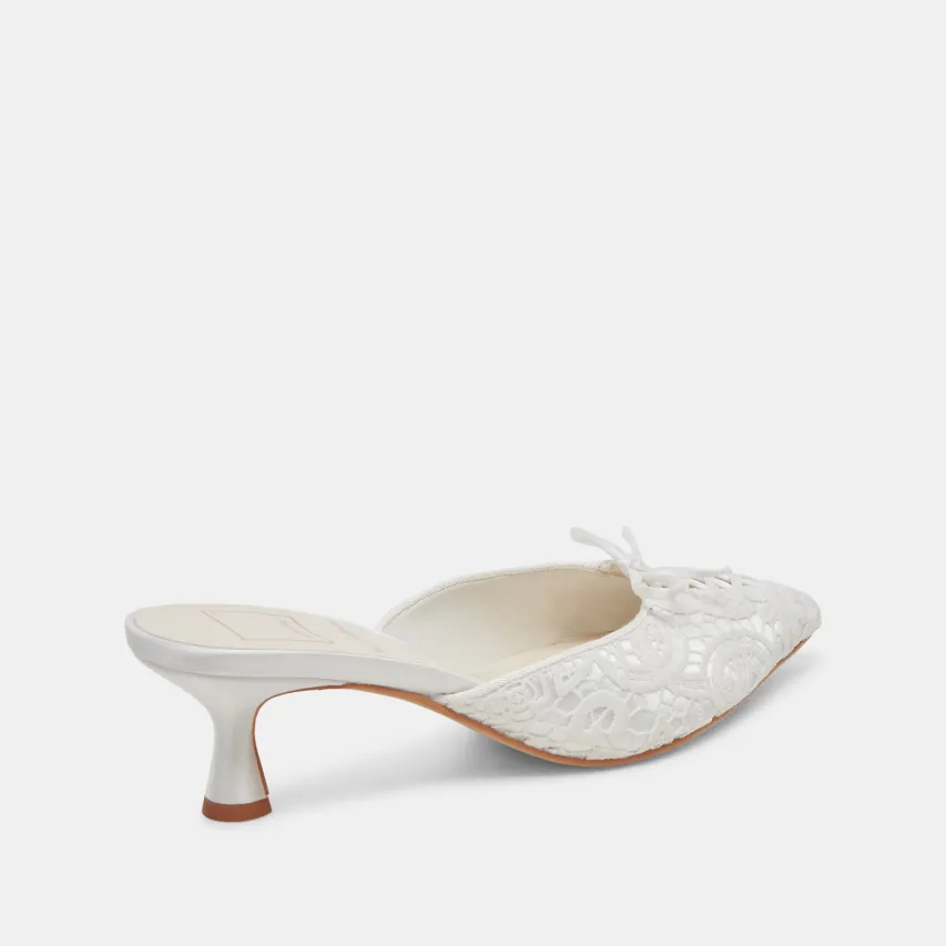 CAMILE HEELS WHITE FLORAL EYELET^Dolce Vita Outlet