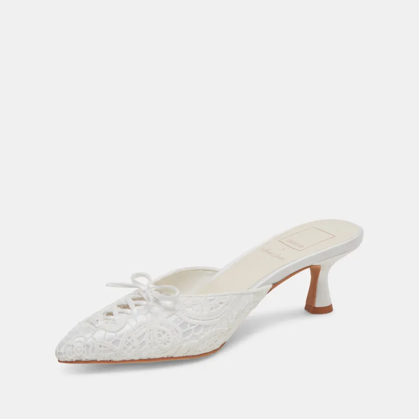CAMILE HEELS WHITE FLORAL EYELET^Dolce Vita Outlet