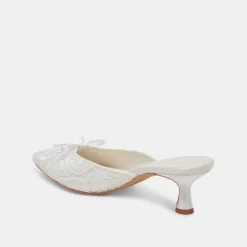 CAMILE WIDE HEELS WHITE FLORAL EYELET^Dolce Vita New