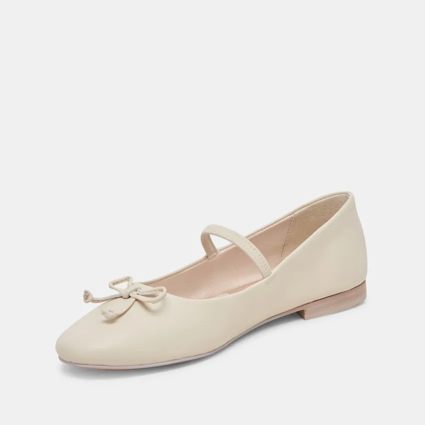 CARIN BALLET FLATS IVORY LEATHER^Dolce Vita New