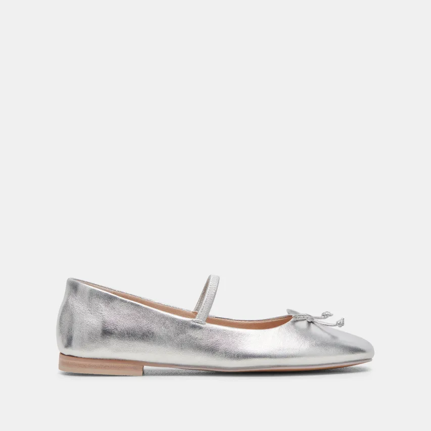 CARIN BALLET FLATS SILVER METALLIC LEATHER^Dolce Vita Clearance