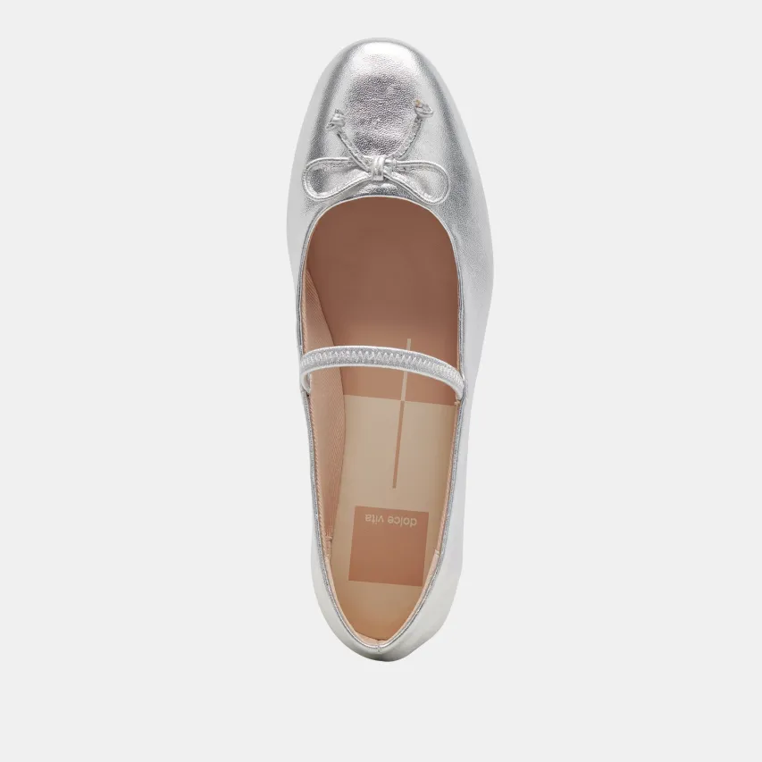 CARIN BALLET FLATS SILVER METALLIC LEATHER^Dolce Vita Clearance