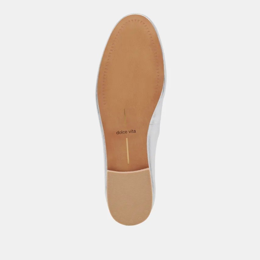 CARIN BALLET FLATS SILVER METALLIC LEATHER^Dolce Vita Clearance