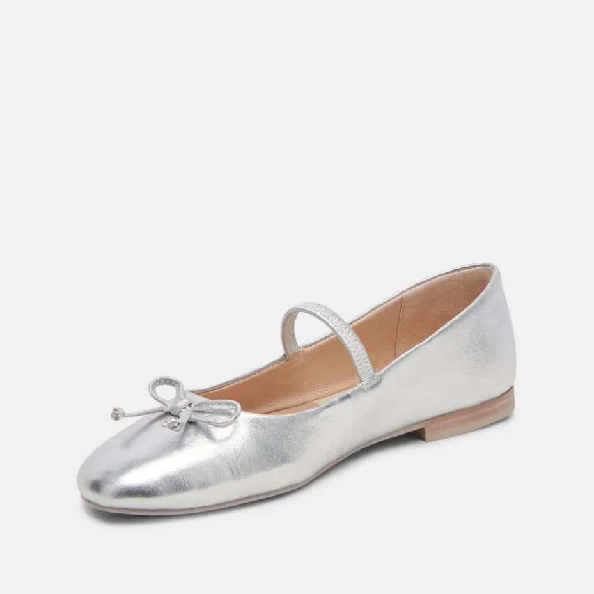 CARIN BALLET FLATS SILVER METALLIC LEATHER^Dolce Vita Clearance