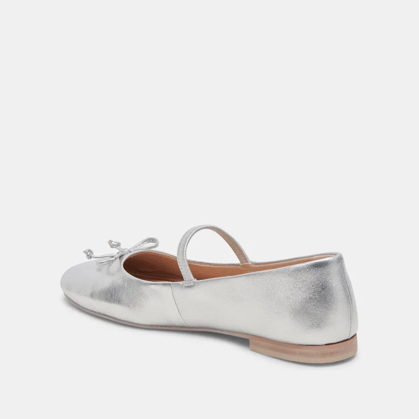 CARIN BALLET FLATS SILVER METALLIC LEATHER^Dolce Vita Clearance