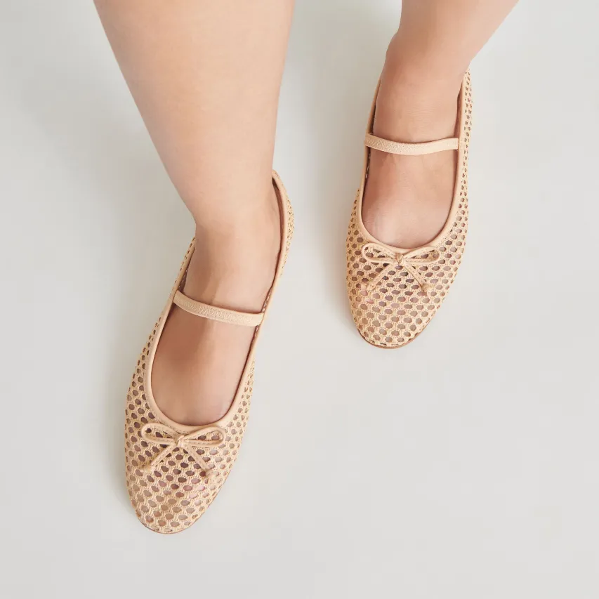 CARIN RAFFIA BALLET FLATS LT NATURAL RAFFIA^Dolce Vita Outlet
