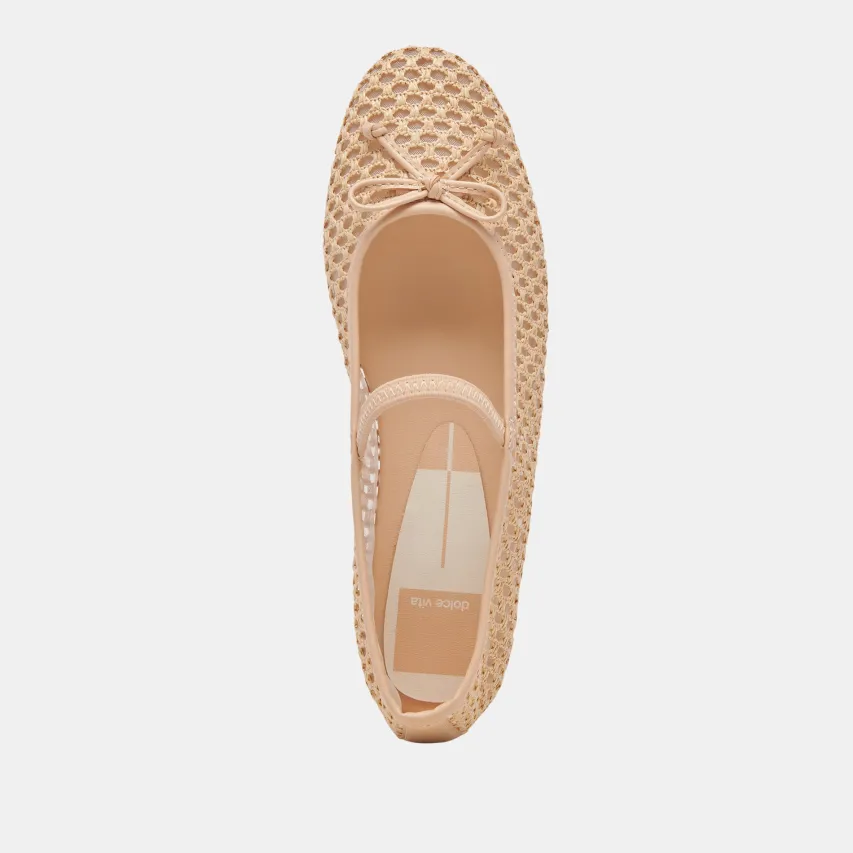 CARIN RAFFIA BALLET FLATS LT NATURAL RAFFIA^Dolce Vita Outlet