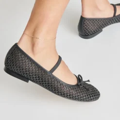 CARIN RAFFIA BALLET FLATS ONYX RAFFIA^Dolce Vita Fashion