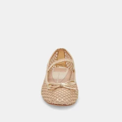 CARIN RAFFIA BALLET FLATS GOLD RAFFIA^Dolce Vita Online