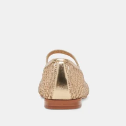 CARIN RAFFIA BALLET FLATS GOLD RAFFIA^Dolce Vita Online