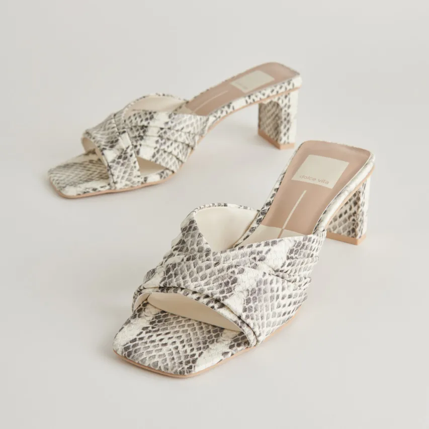 CARLAN HEELS GREY WHITE EMBOSSED SNAKE^Dolce Vita Sale