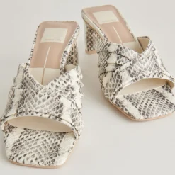 CARLAN HEELS GREY WHITE EMBOSSED SNAKE^Dolce Vita Sale