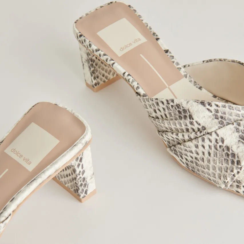 CARLAN HEELS GREY WHITE EMBOSSED SNAKE^Dolce Vita Sale