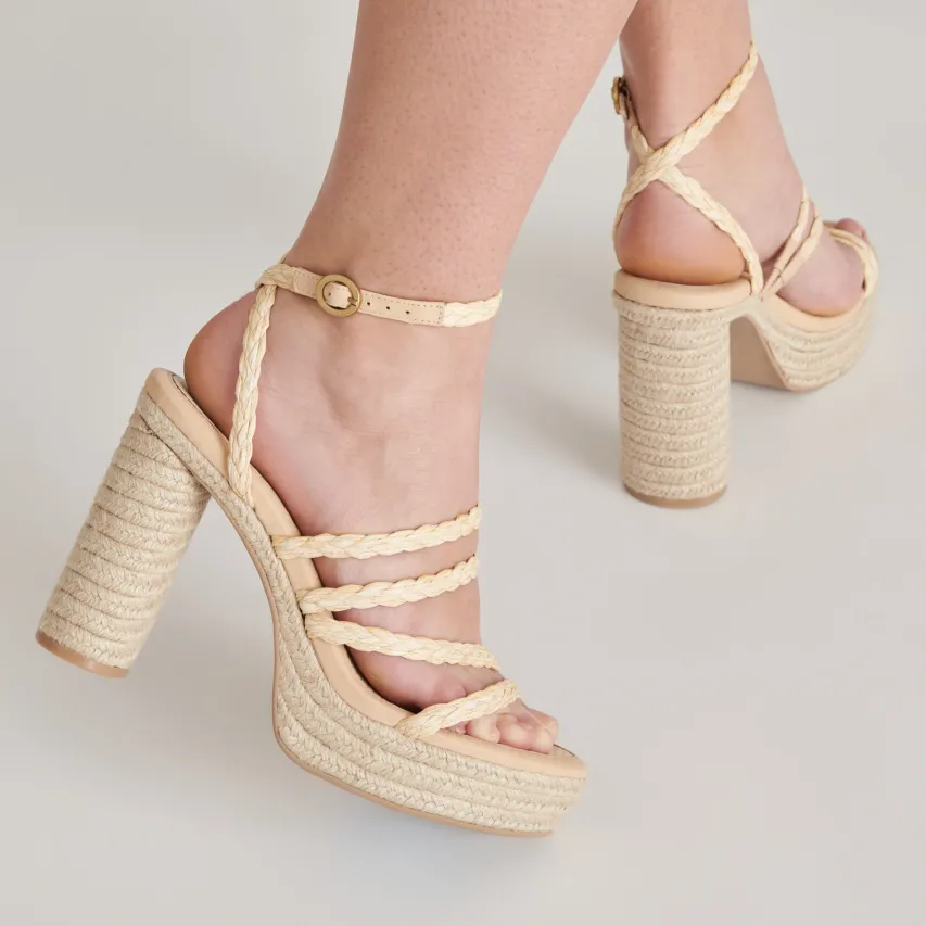 CATINA HEELS LT NATURAL RAFFIA^Dolce Vita Online